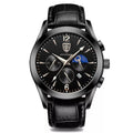 Roman Numeral Leather Watch – Luminous Dial with Full Calendar