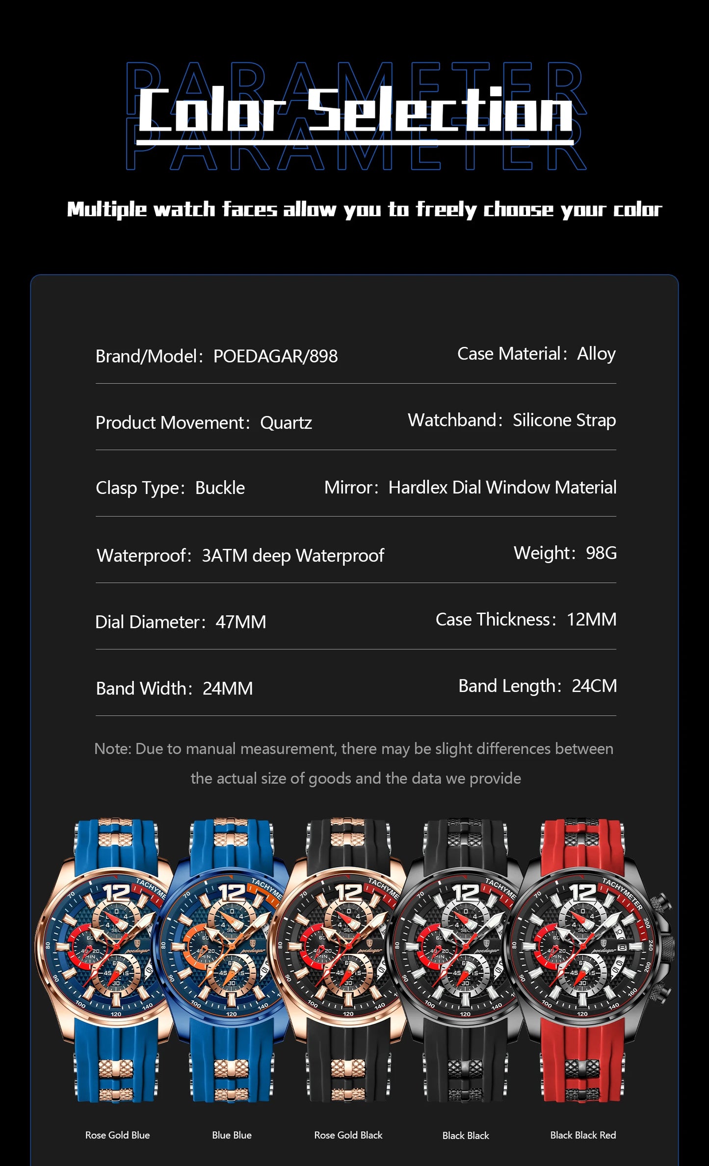 Chronograph Sport Watch – Large Arabic Dial with Silicone Strap & Full Calendar
