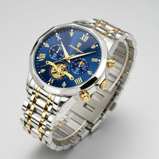 Premium Men's Chronograph Watch – Stainless Steel, Luminous, 3Bar Water‑Resistant