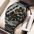Full Calendar Sport Watch – Luminous Dial with Hidden Clasp Bracelet