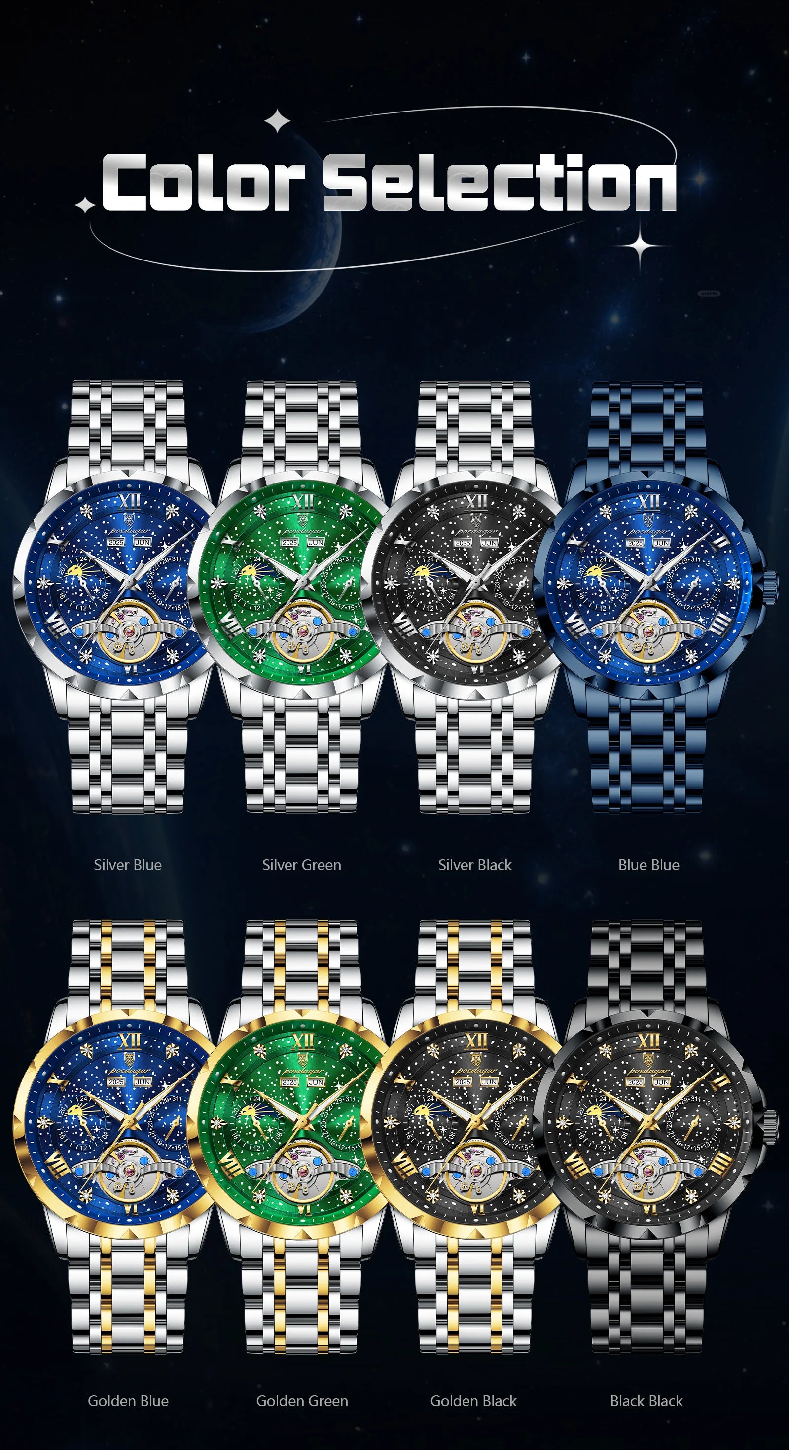 Automatic Skeleton Watch – Roman Numeral Dial with Tourbillon Style