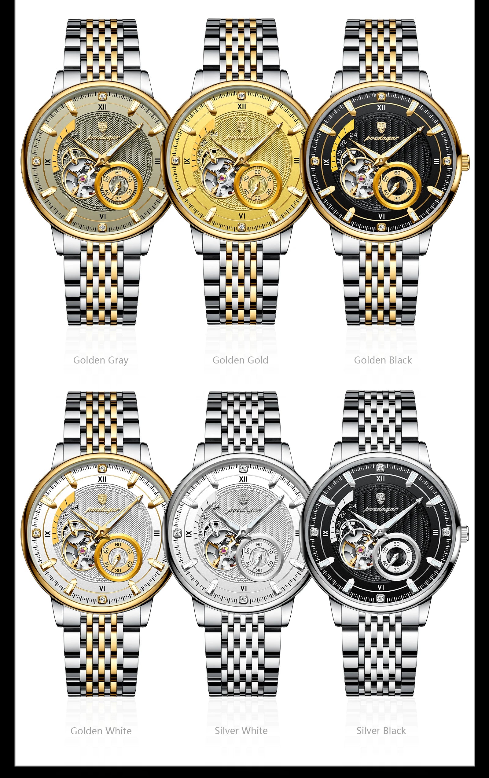 Automatic Skeleton Watch – Luminous Tourbillon Style with Sapphire Crystal