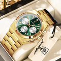 Chronograph Watch – Luminous Numberless Dial with Hidden Clasp