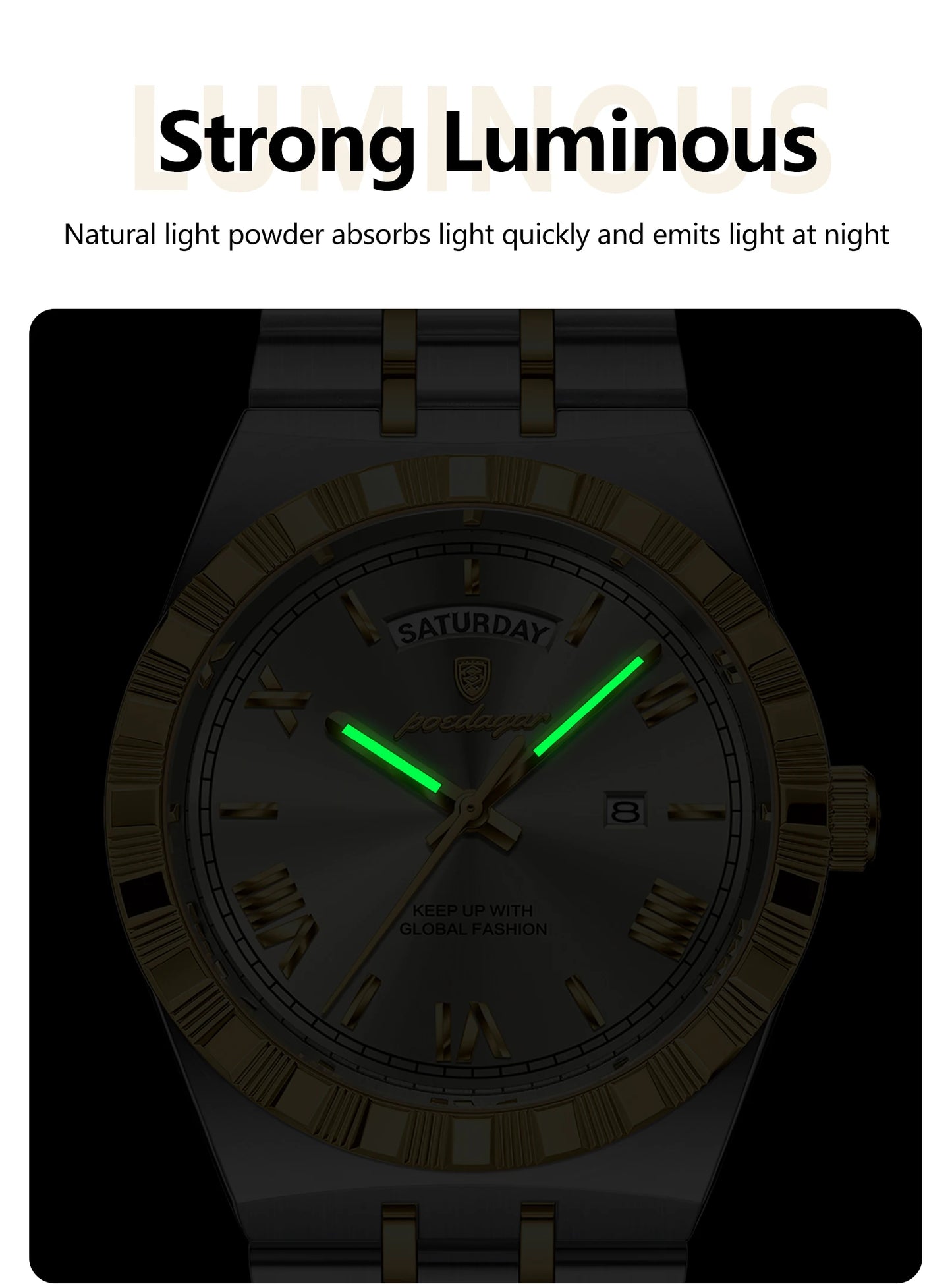 Full Calendar Business Watch – Roman Numeral Dial with Hidden Clasp